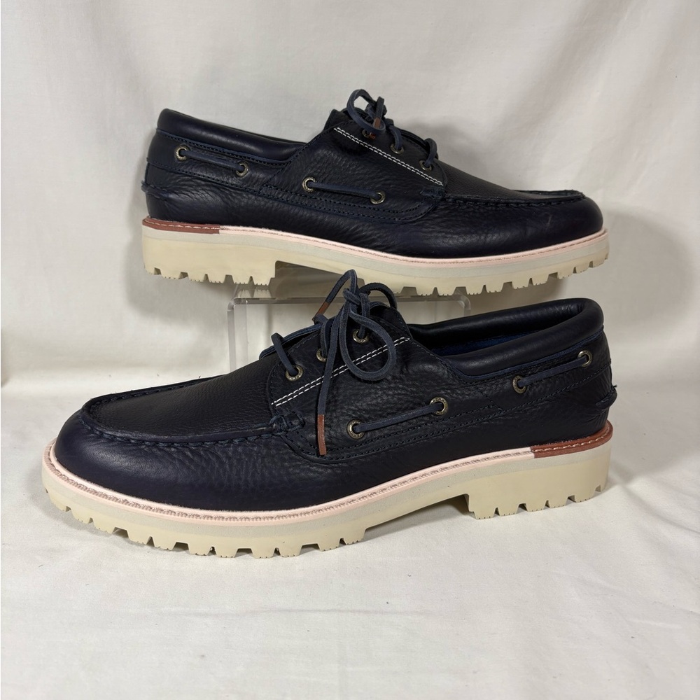 Sperry Authentic Original 3-Eye Lug Sole Navy Leather Boat Shoe (Men) Size 13W